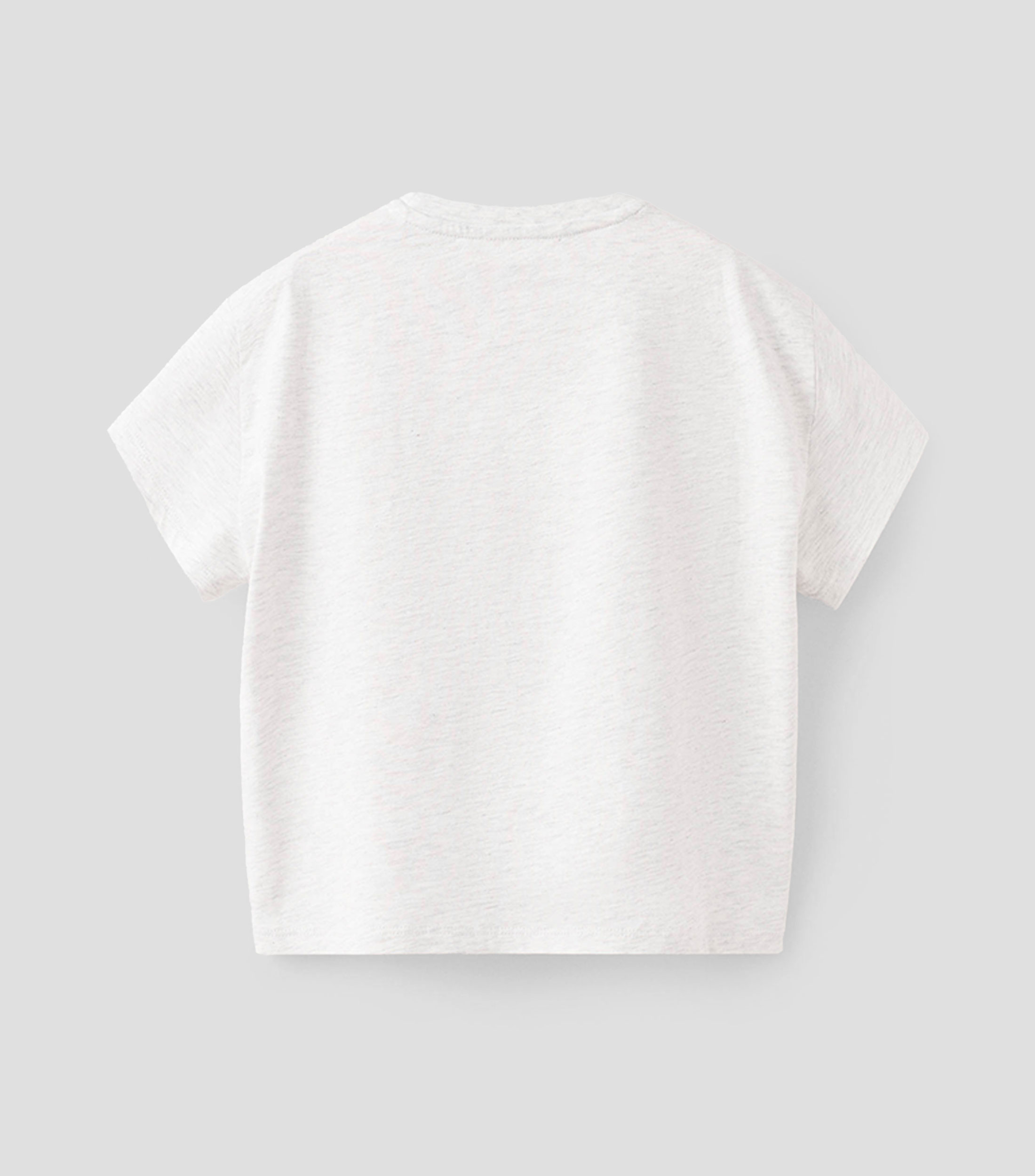 Playera cuello redondo manga corta jaspeada Niña
